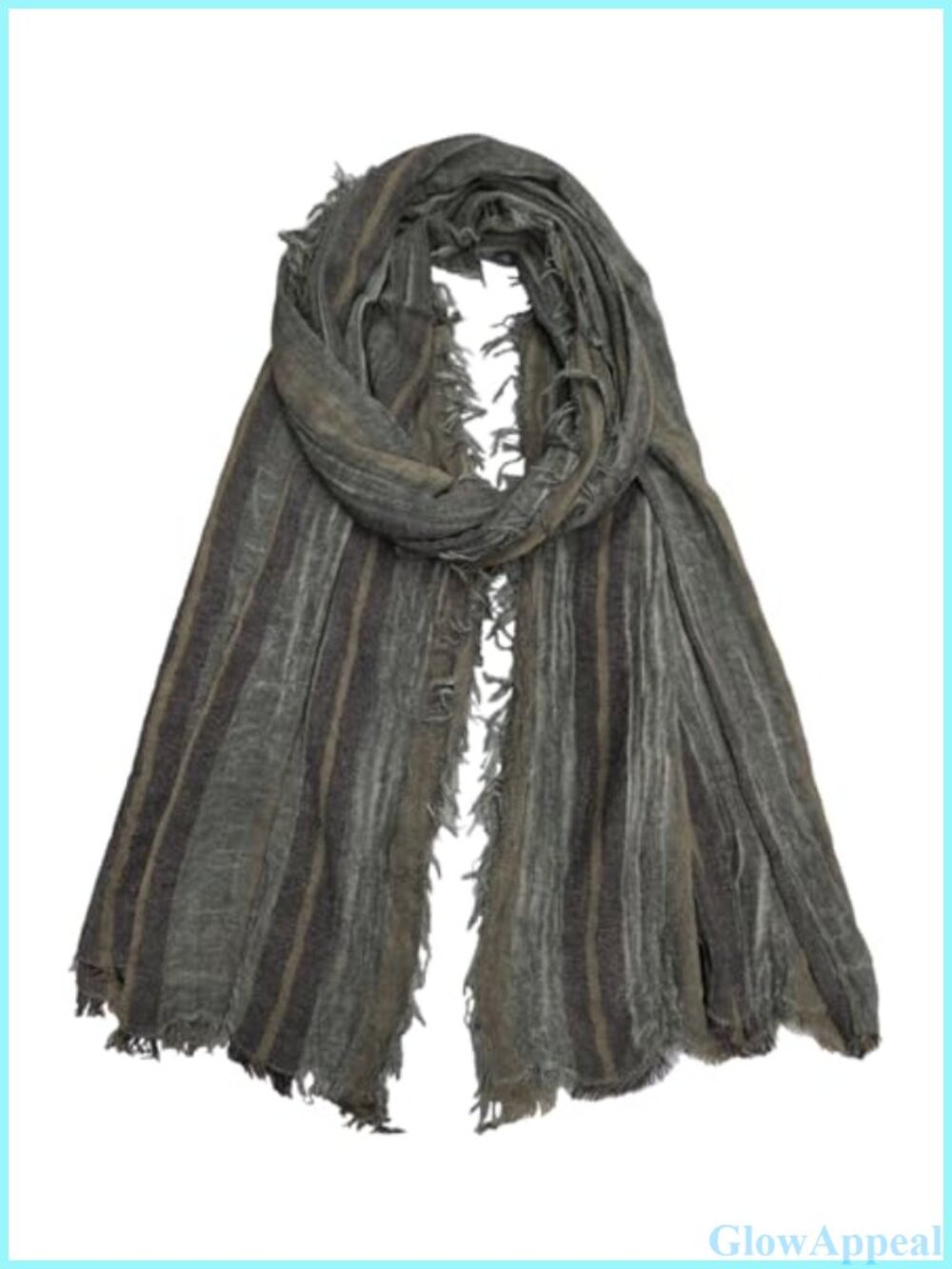 Cotton Linen Blend Tie Dye Gradient Scarf Soft Long Shawl Wrap